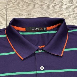 Ralph Lauren RLX Purple Green Golf Polo Shirt Mens XL Preppy Casual Athletic